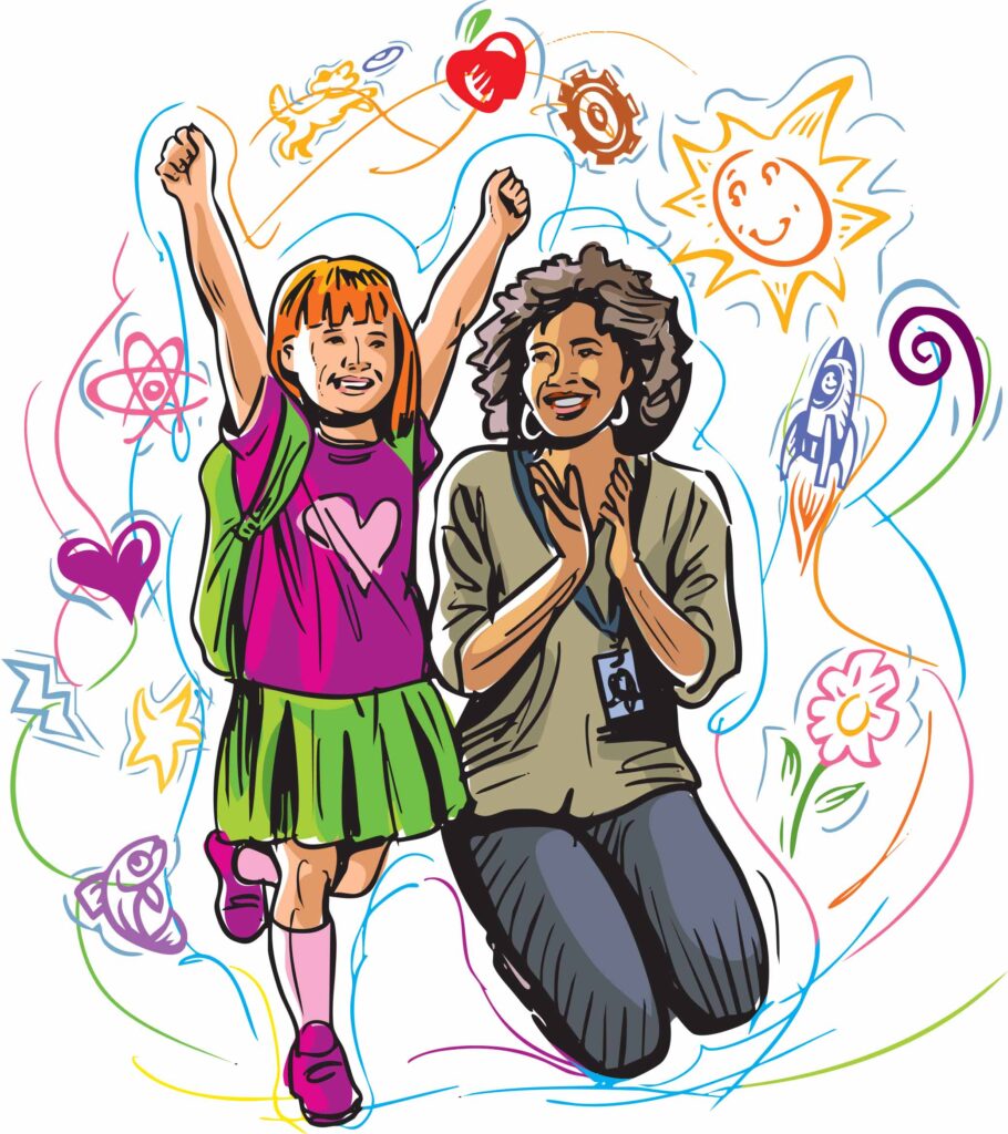 teacher and student illustration